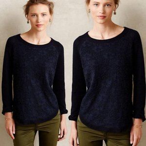 Anthropologie Cashmere Lace Pullover Sweater Size XS Overlay Knitted Knot Boho